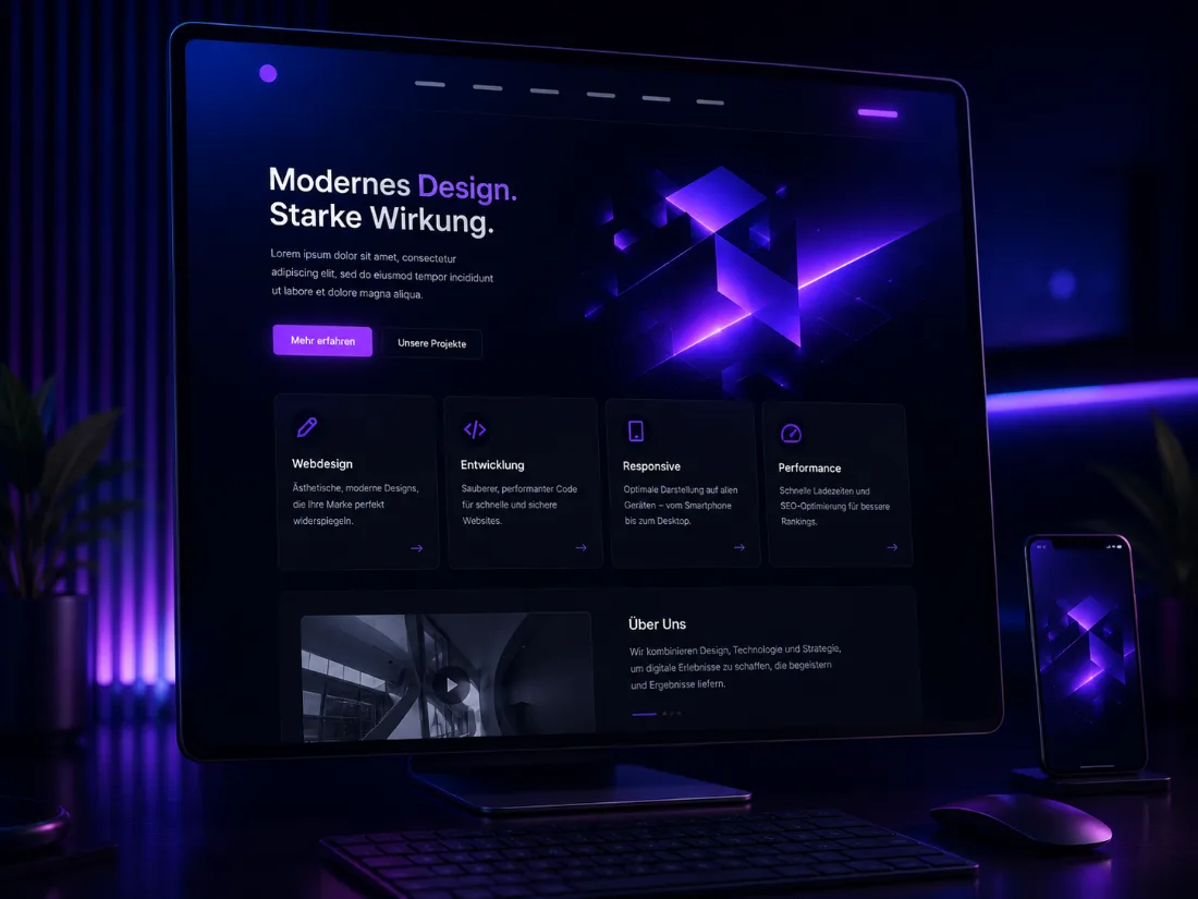 Modernes Webdesign-Mockup von Varela Webdesign