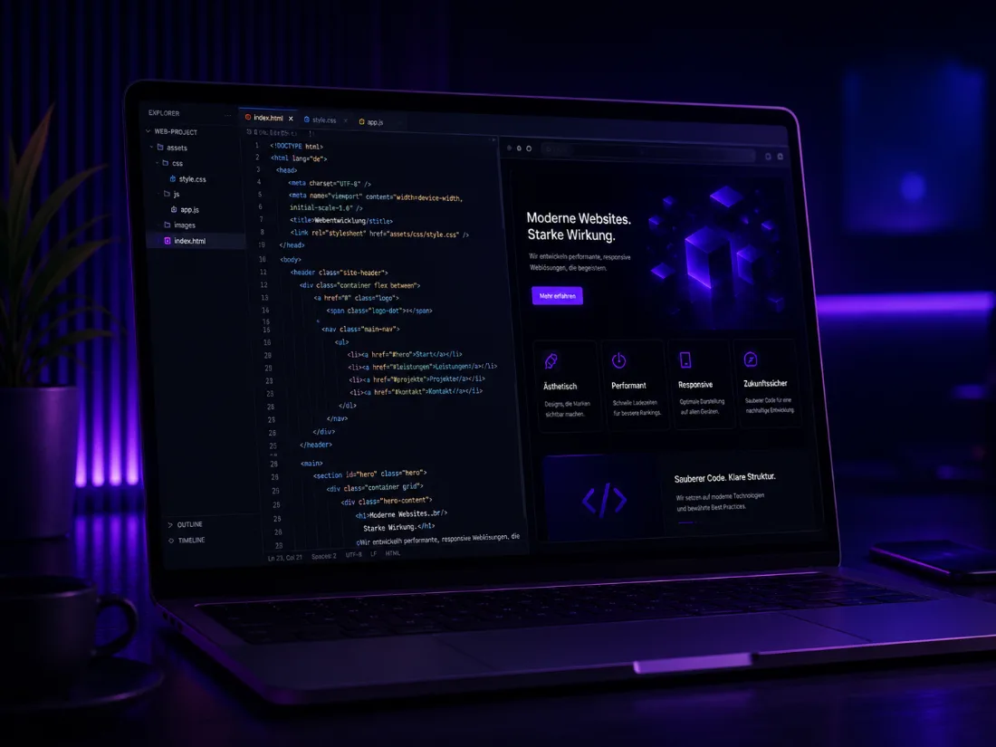 Webentwicklung mit sauberem, performantem Code von Varela Webdesign